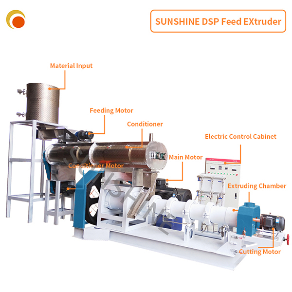 DSP200China High quality animal poultry floating fish feed processing machine