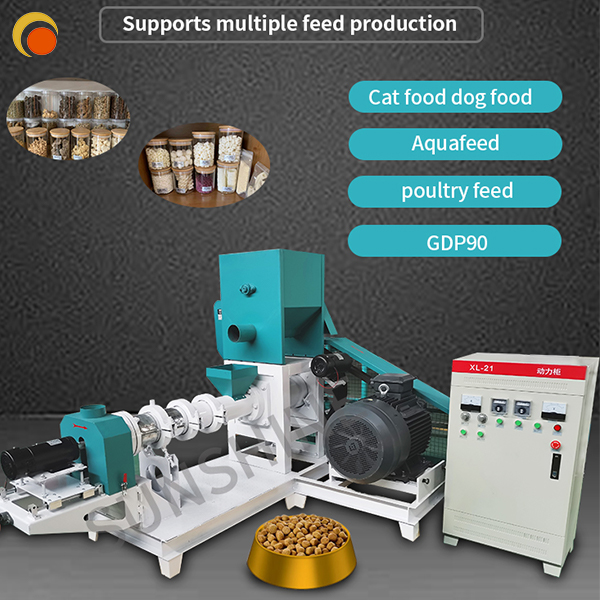 Pet dog cat fish feed extruder animal feed pellet machine