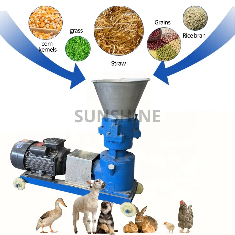 SUNSHINE Industrial Flat Die Feed Pellet Machine for Home Use and Small Feed Production