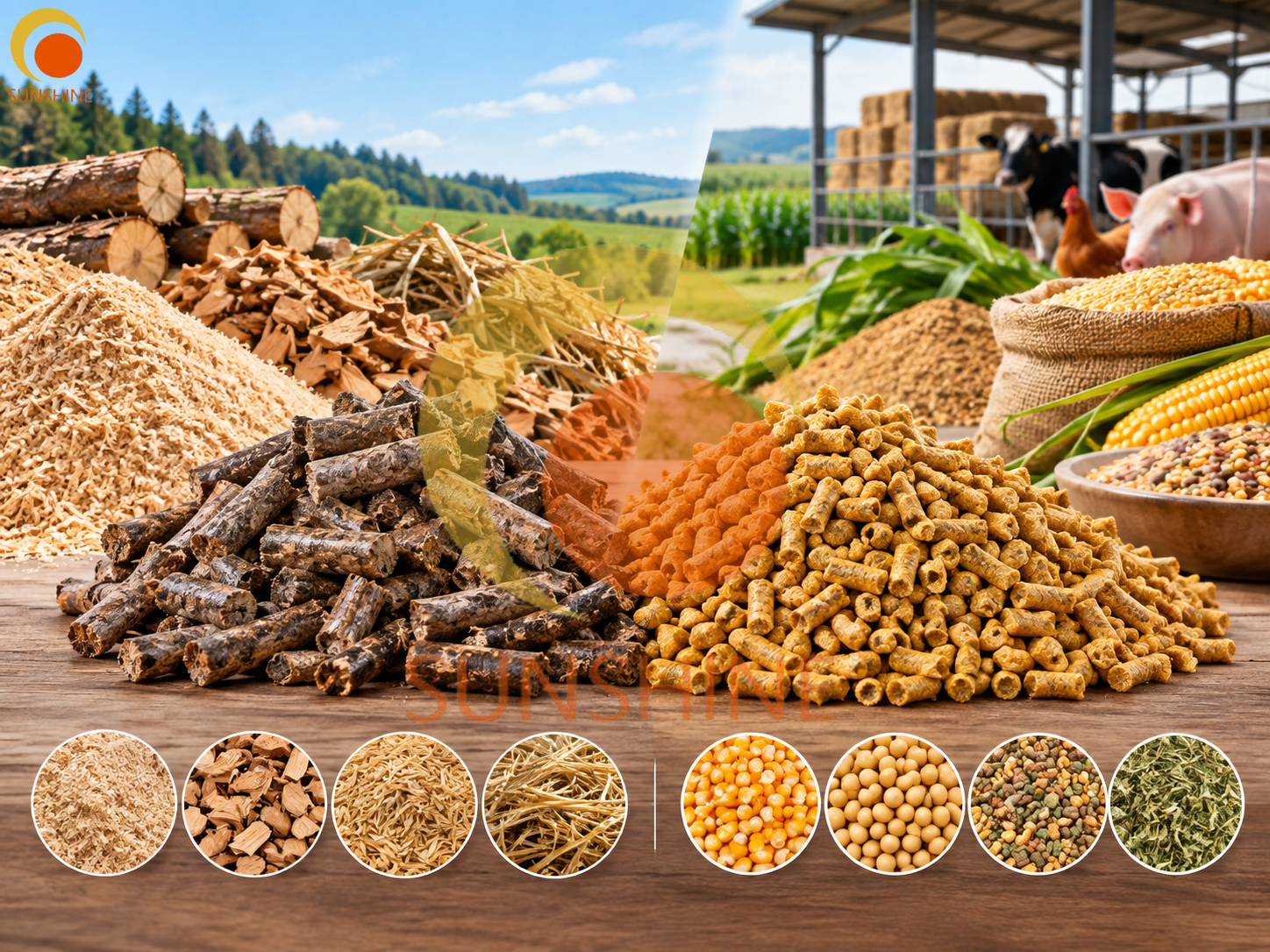 SUNSHINE Industrial Roller Pellet Machine: One Solution for Biomass And Animal Feed Pellets